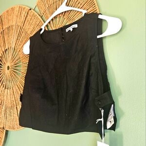 Reformation "Mylie" Black Cropped Organic Cotton Tank Top NWT